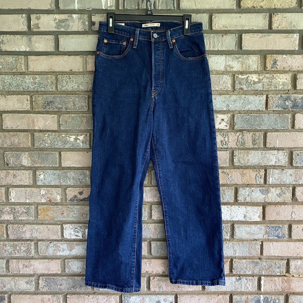 Levi's Ribcage Straight Ankle Jeans 72693 Life’s Work Dark Wash Size 30 Button